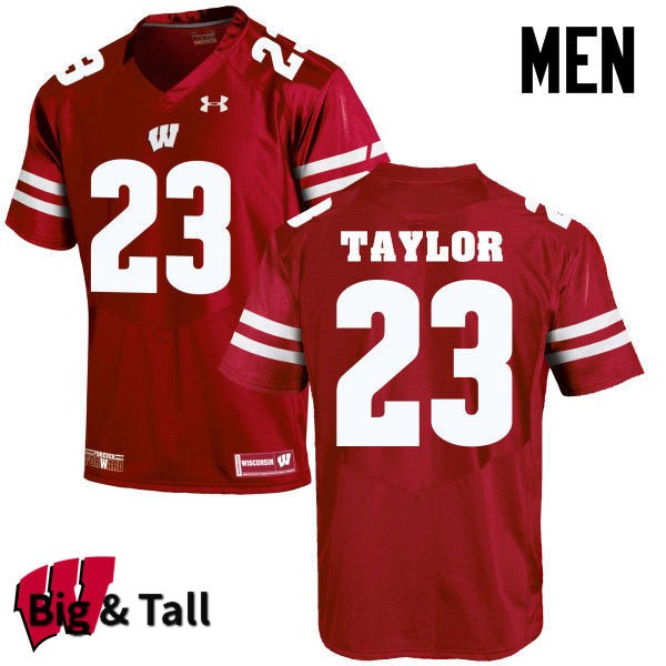 Wisconsin Badgers Men's #23 Jonathan Taylor NCAA Under Armour Authentic Red Big & Tall College Stitched Football Jersey IF40D40NP